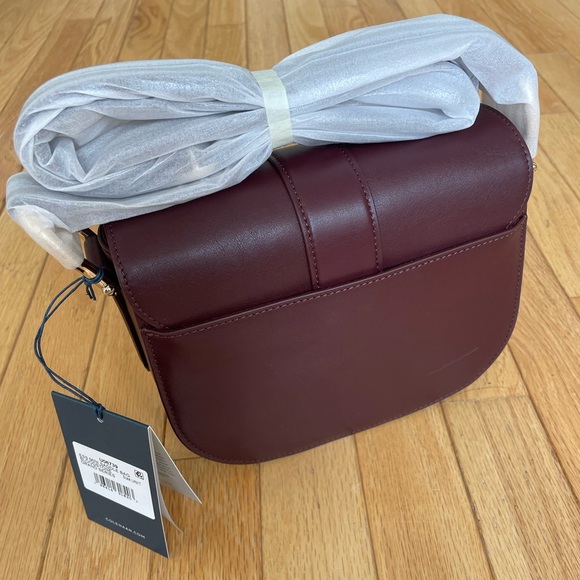 NWT Cole Haan Essential Mini Saddle Bag Bloodstone - Picture 2 of 5
